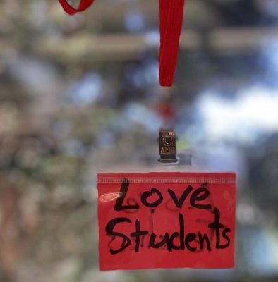 A Makeshift "Red for Ed" Lanyard