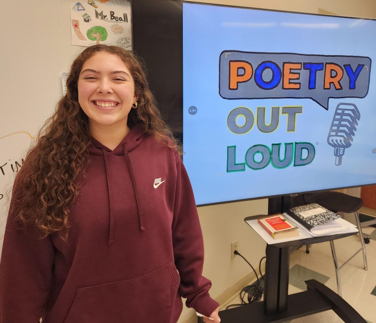 Isabella Alvarez wins 2nd place in the Poetry Out Loud contest on January 22.