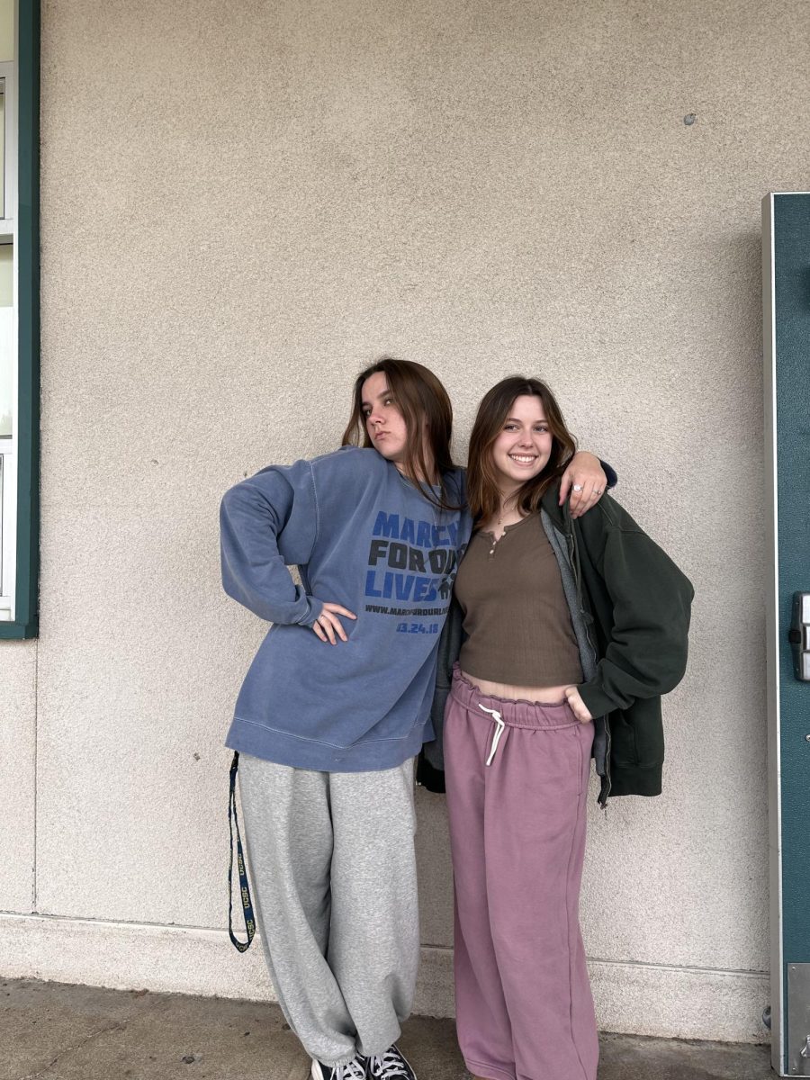 Genevieve Smith and Natalie Broderick in their comfy outfits for spirit week! 