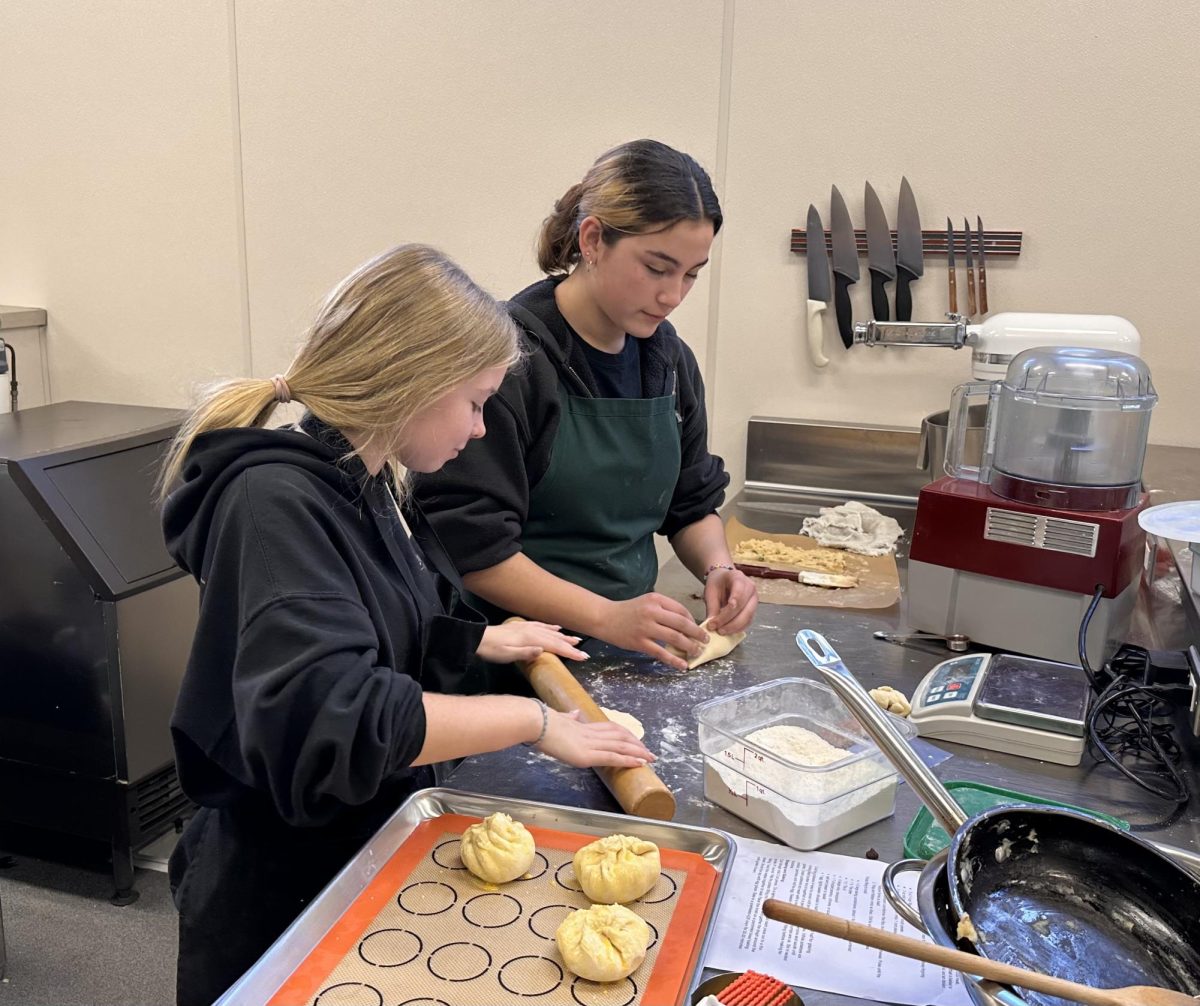 Students in the Foods class are hard at work making cookies during their elective time 