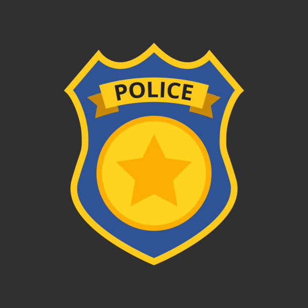 Police officer badge icon. Vector Illustration.