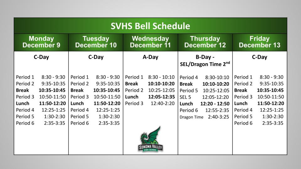 This is the CURRENT bell schedule