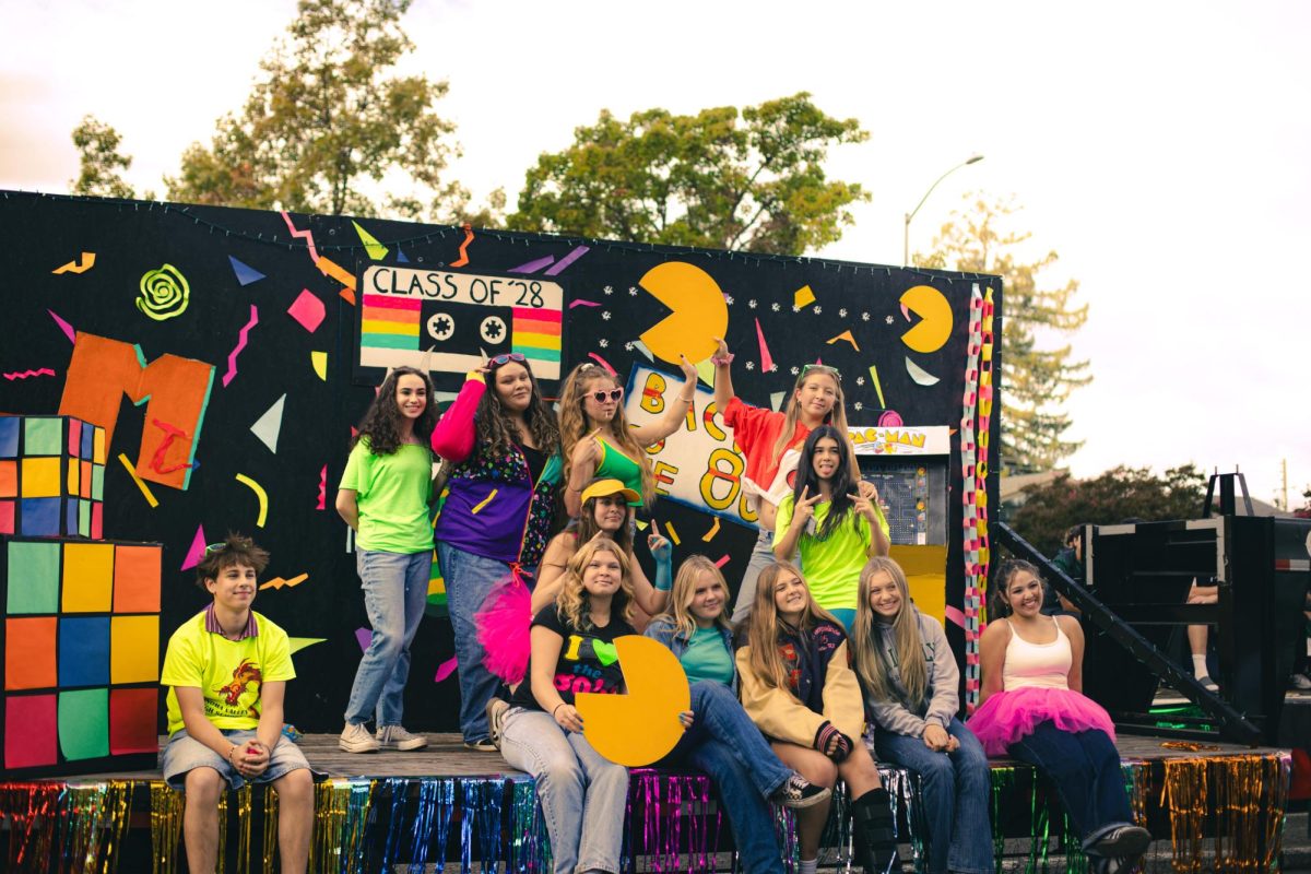 The sophomores' 1980s themed float