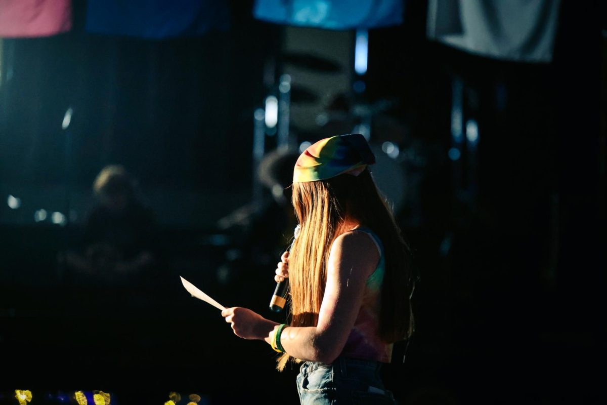Izzy Pedersen gives her student voice speech for Slate 3