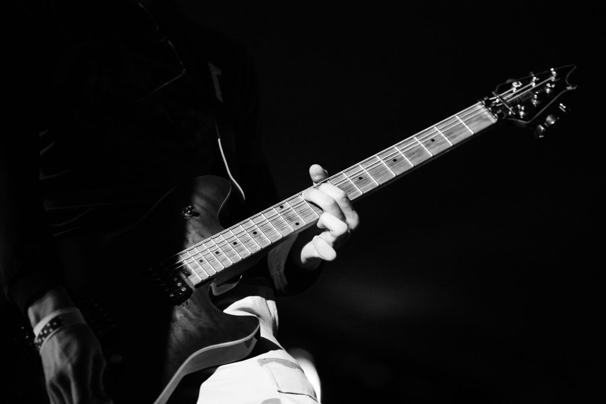 Walter Hofstetter Performs a song on the electric guitar