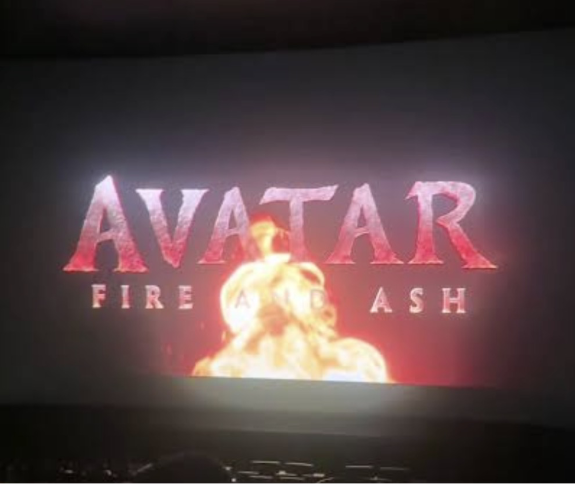 The opening screen of Avatar: Fire and Ash