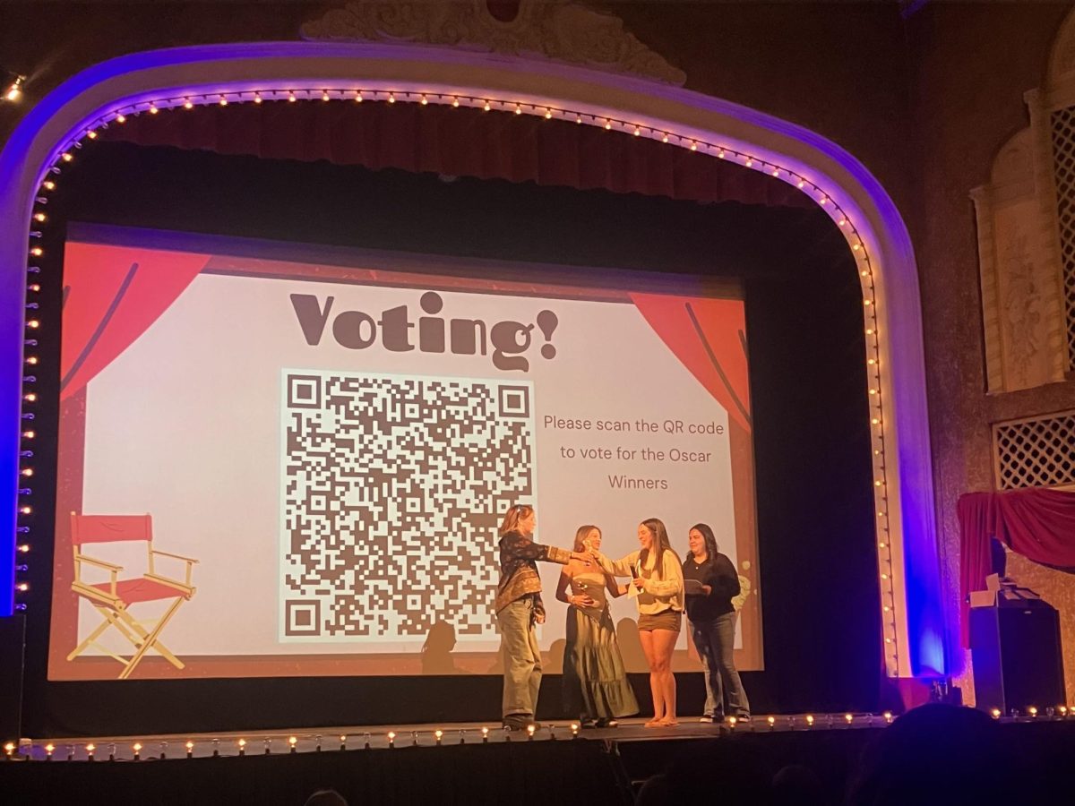 Lani Delorefice, Siena Kelly, Bella Alvarez, and Lourdes Ponce take the stage after "The Head and the Heart" directed by Siena Kelly wins an award for the best cinematography
